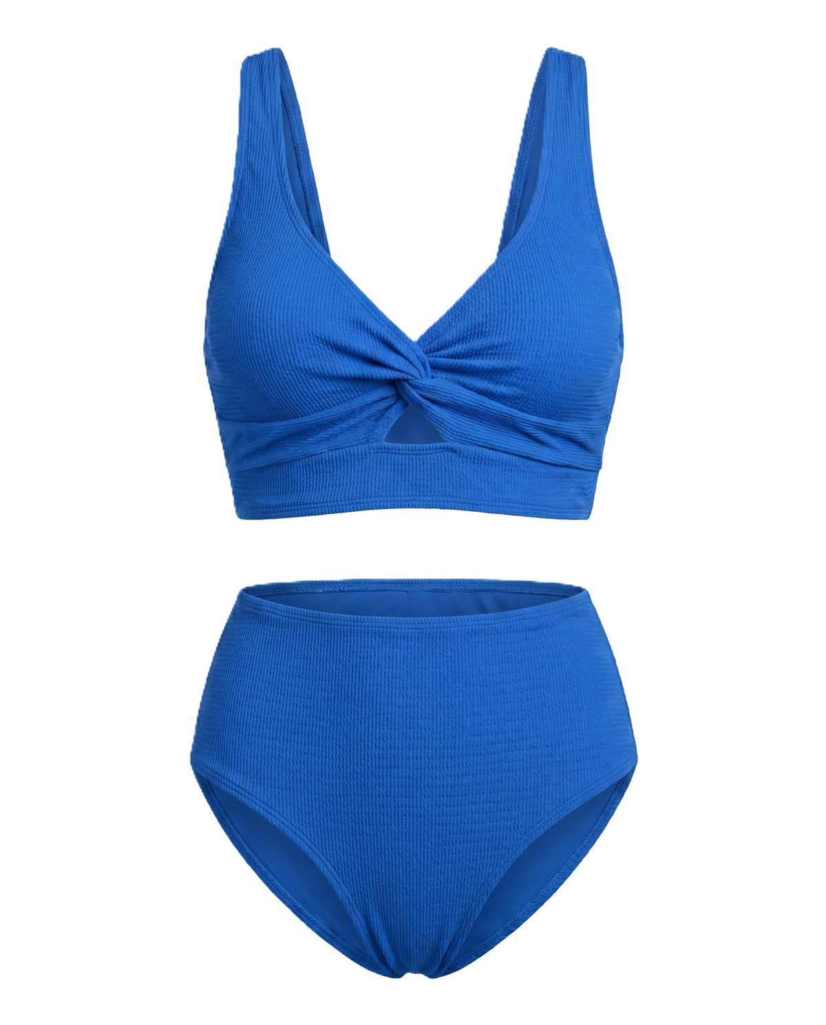 Crescencia | Bikini texturizado de tiro alto con top cruzado