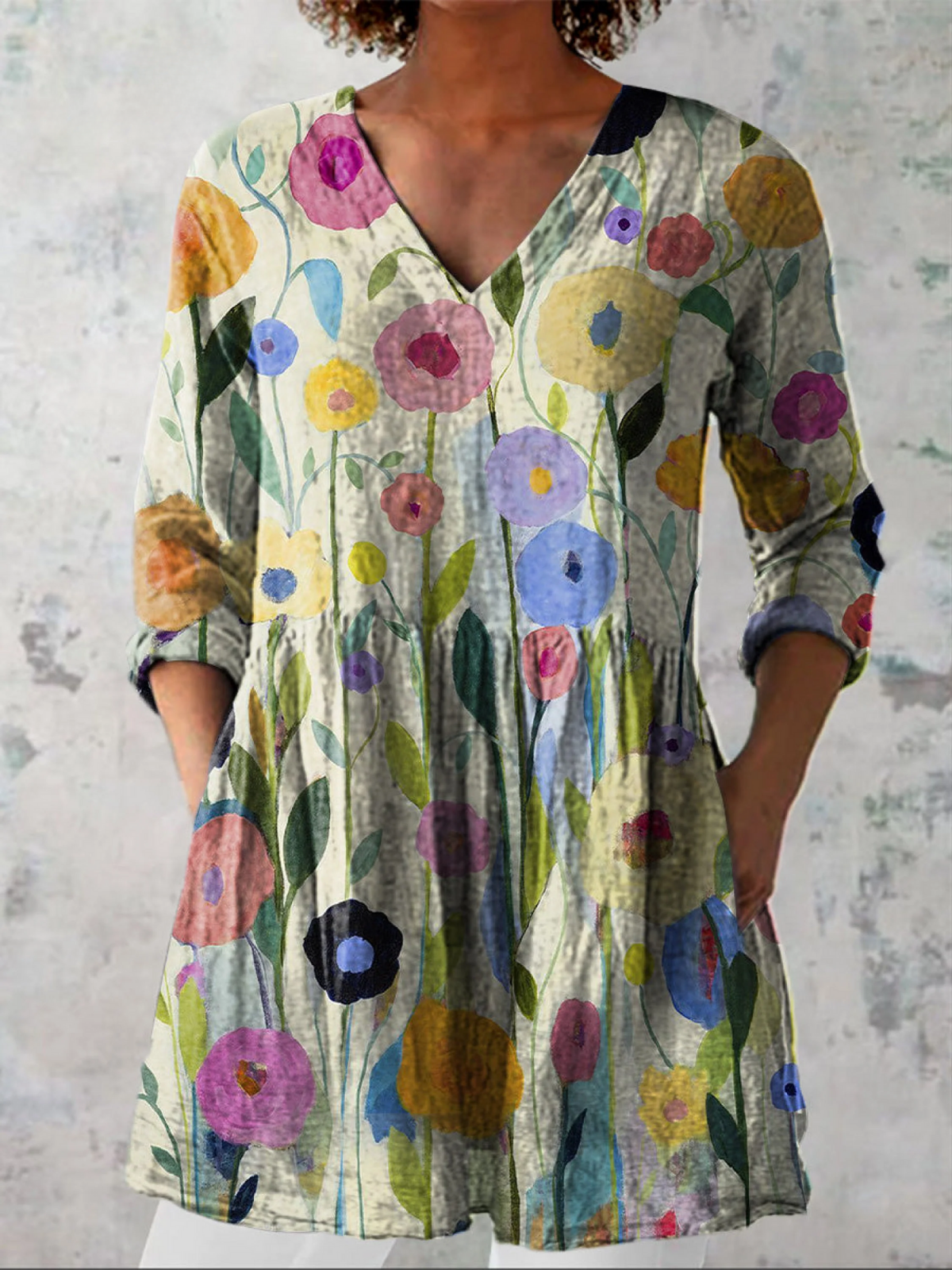 Luisa | Blusa Túnica con Escote en V