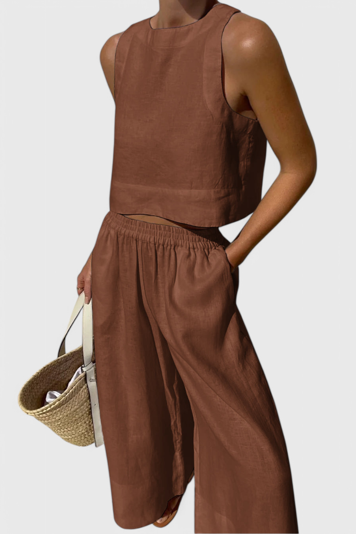 Avelina | Conjunto Minimalista en Algodón y Lino Ligero