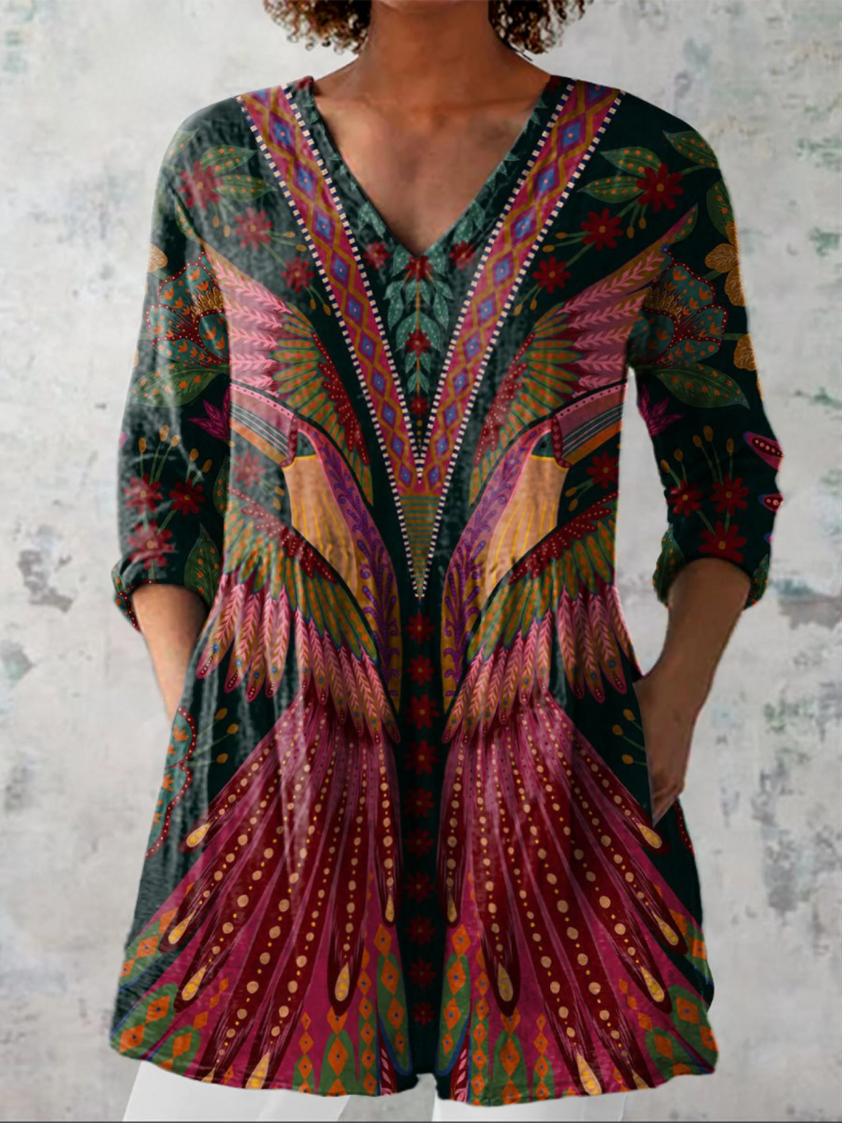 Encarnita | Blusa Túnica con Escote en V