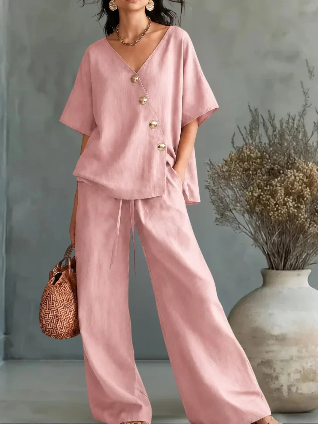 Nicole | Conjunto Palazzo con Escote en V