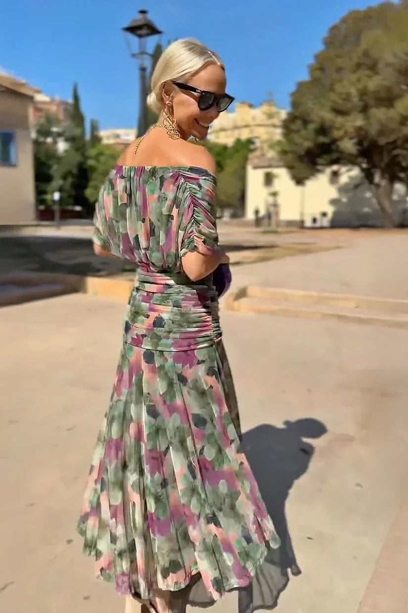 Eloísa | Vestido Largo Floral de Gasa