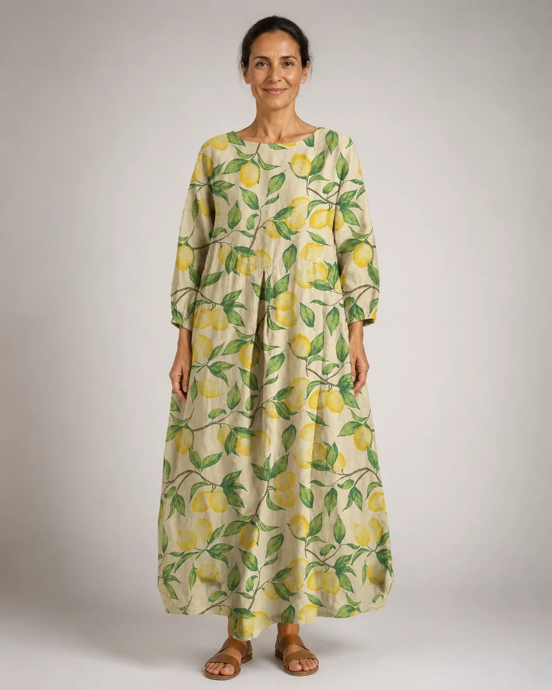 Íngrid | Vestido Amplio Floral Amarillo