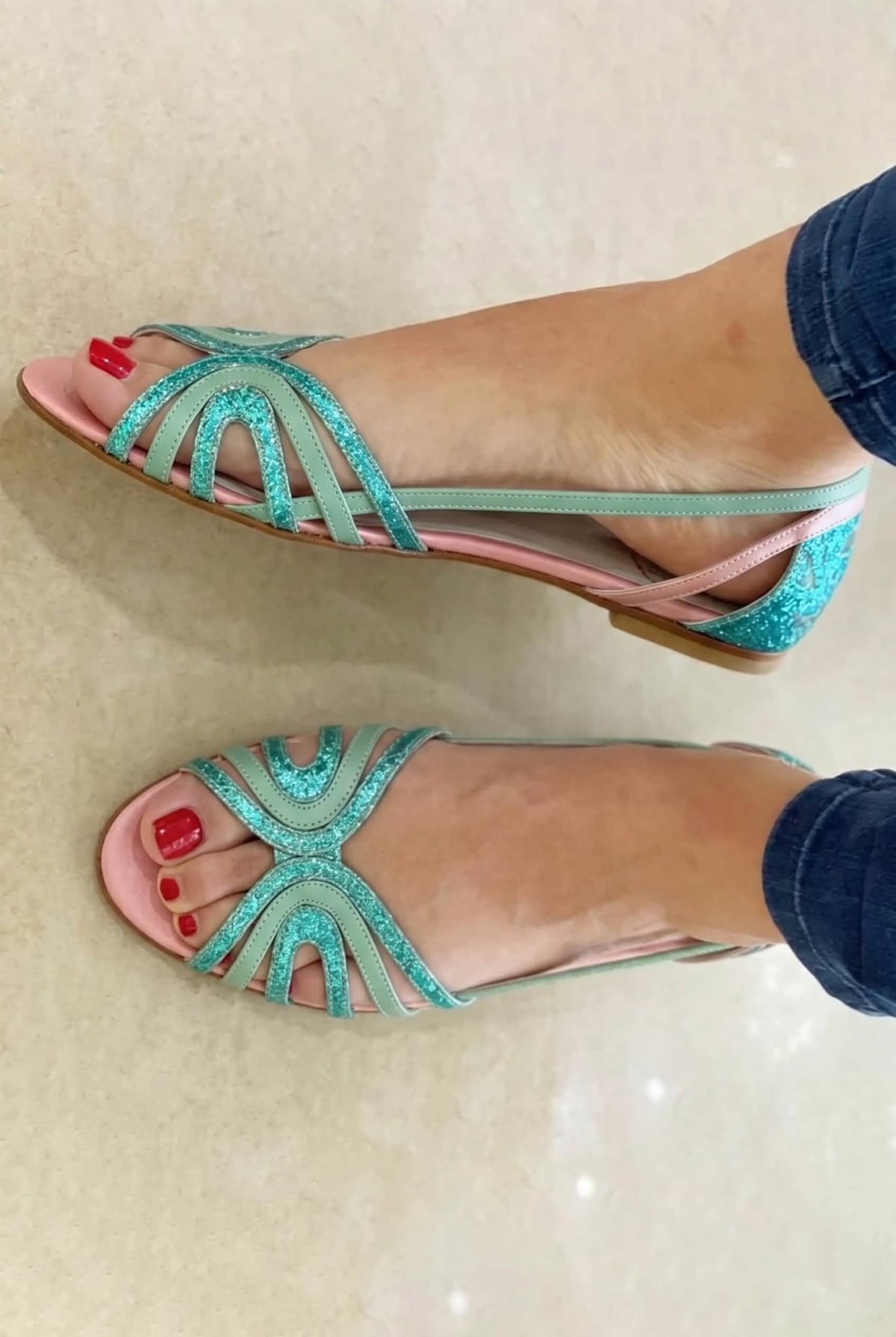 Javiera | Sandalias Planas Metalizadas
