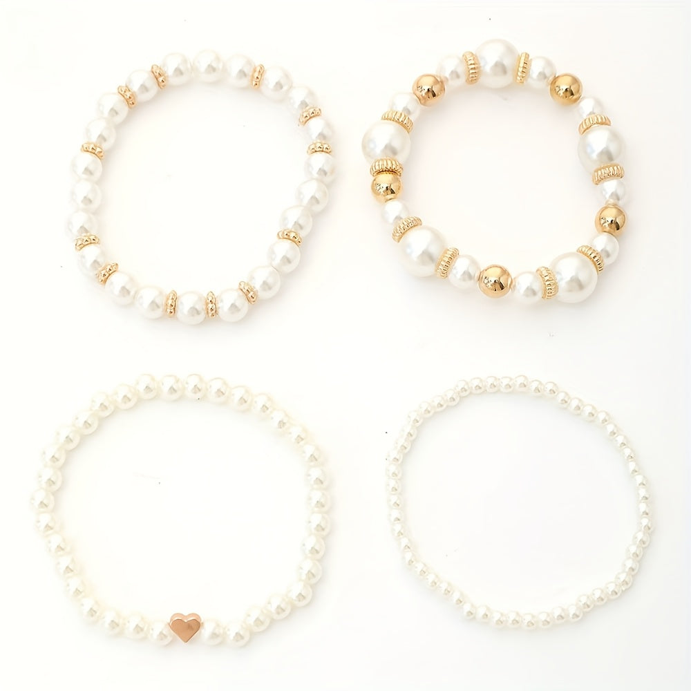 Lorena-Bárbara | de elegantes pulseras en forma de corazón con perlas