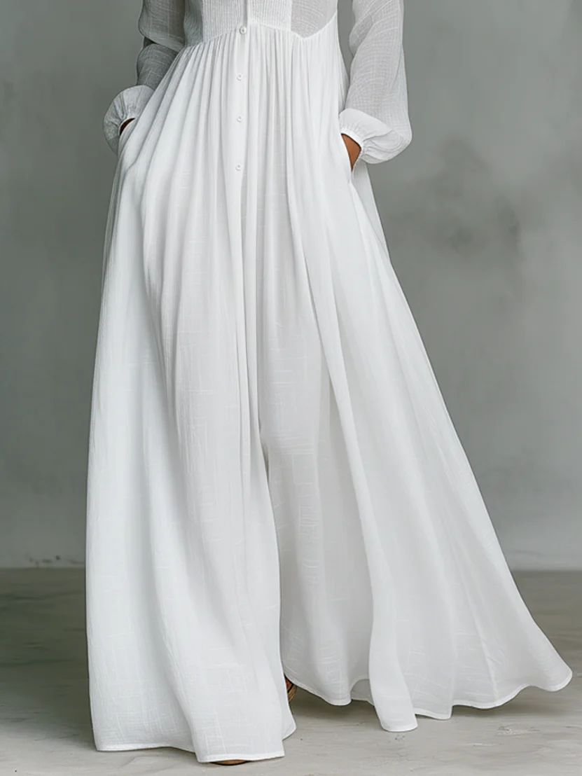 Silvia | Vestido Largo Minimalista con Cuello Alto