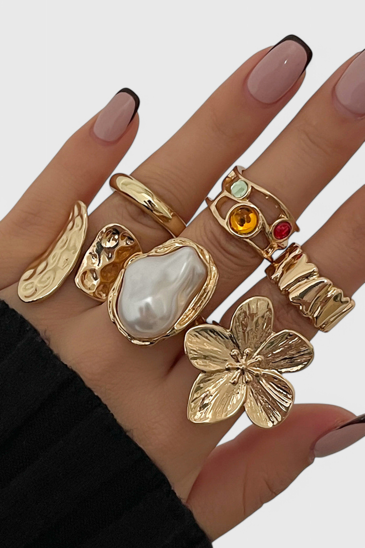 Odalis | Abierto en Forma de Flor Líquida de Perla