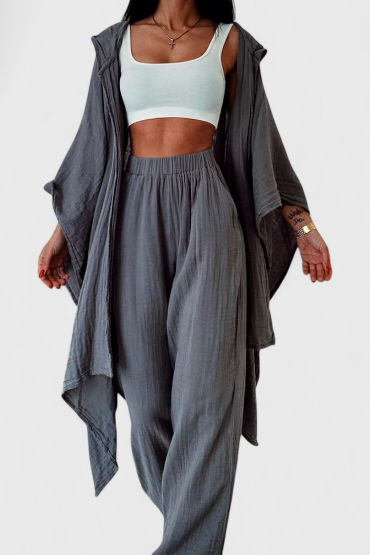 Henley | Conjunto Casual de Dos Piezas con Cárdigan
