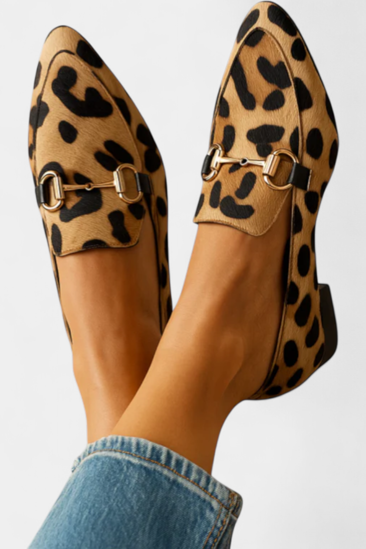 Lillian | Mocasín Estampado con Hebilla Metálica