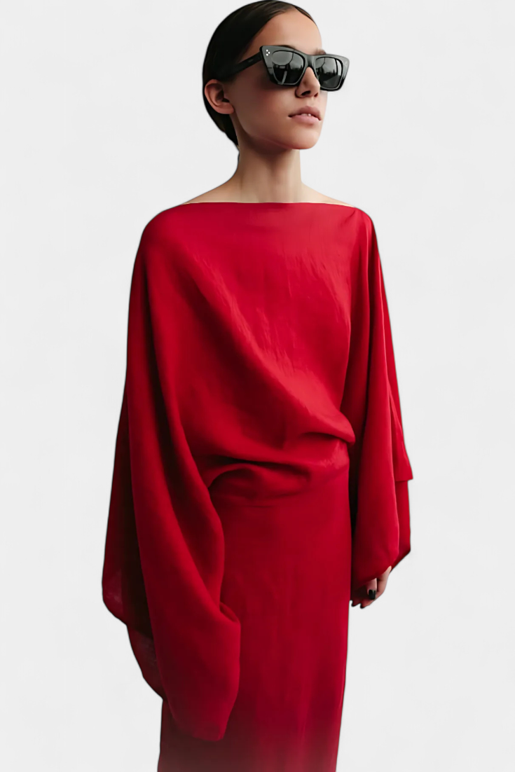 Kamilia | Vestido Kimono de Lino y Algodón con Cinturón