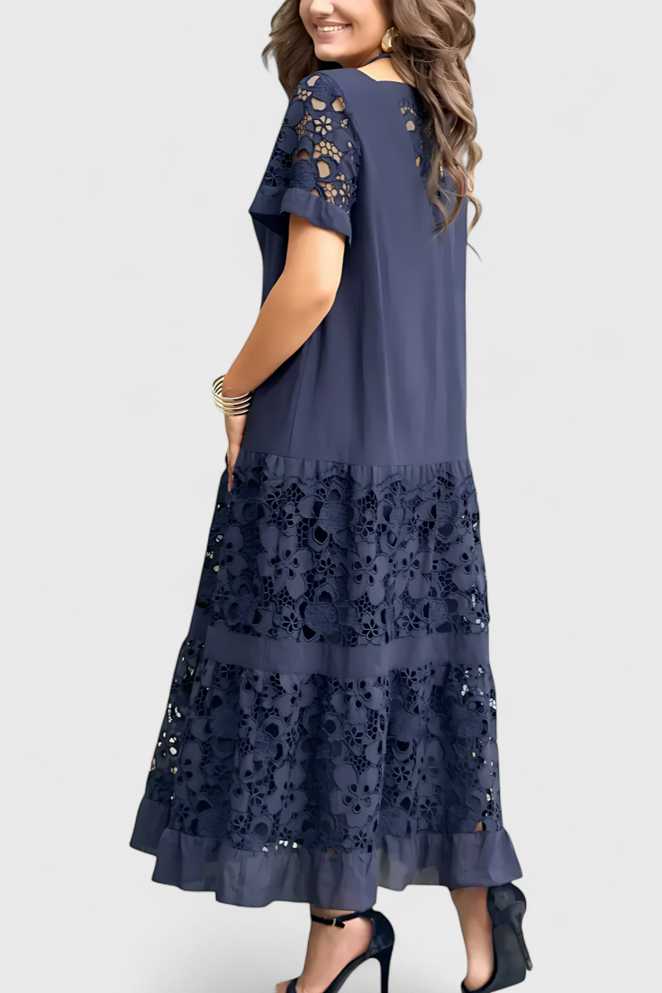 Nidia | Vestido Midi Cubridor con Drapeado Favorecedor
