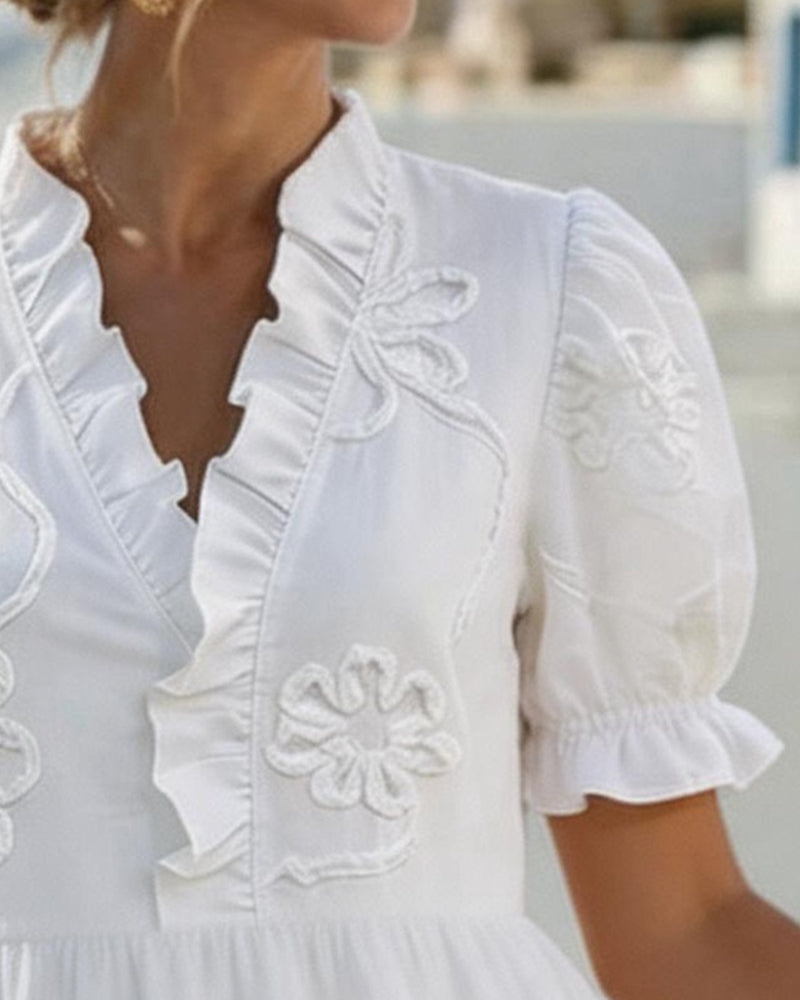 Delia | Vestido de Volantes con Escote en V