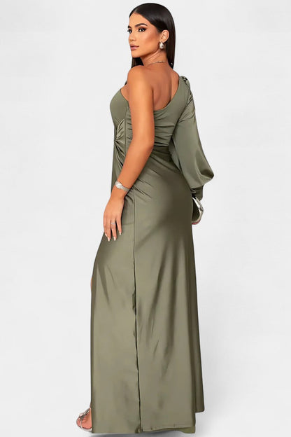 Charlotte | Vestido Asimétrico Drapado de Un Hombro