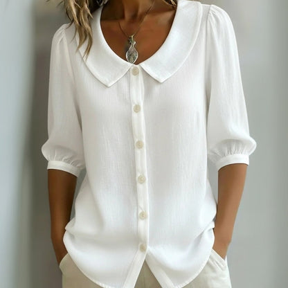 Nuria | Camisa Lisa Casual de Manga Media