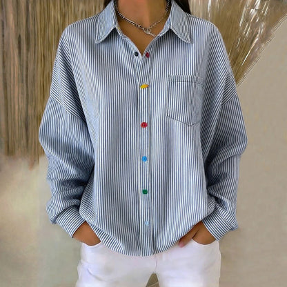 Rebeca | Camisa de Rayas Casual de Manga Larga