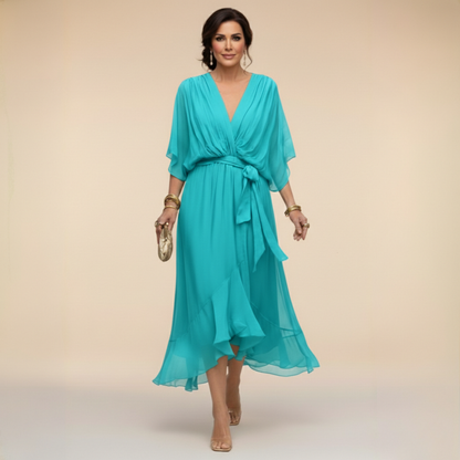 Dora | VESTIDO DE CHIFFON CON ESCOTE EN V