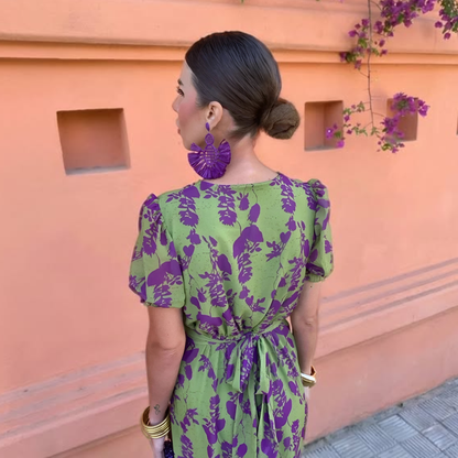 Ligia | Vestido Largo Floral Verde