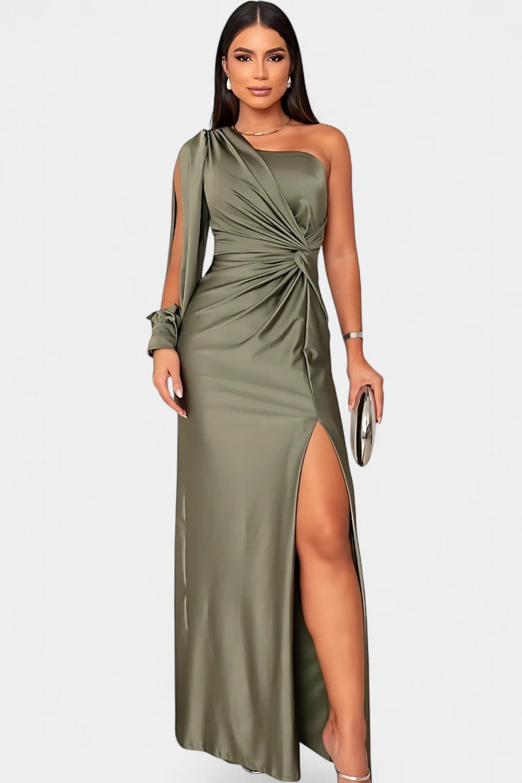 Charlotte | Vestido Asimétrico Drapado de Un Hombro