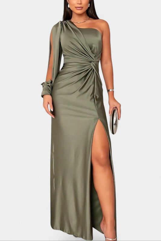 Charlotte | Vestido Asimétrico Drapado de Un Hombro
