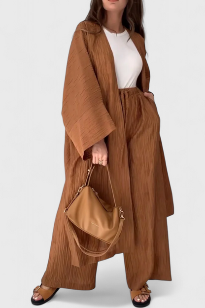 Alexandra | Conjunto Relajado de Dos Piezas con Kimono Largo