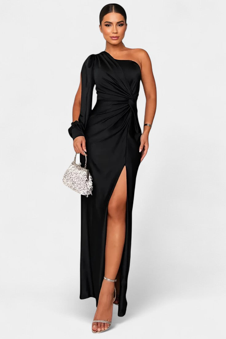 Charlotte | Vestido Asimétrico Drapado de Un Hombro