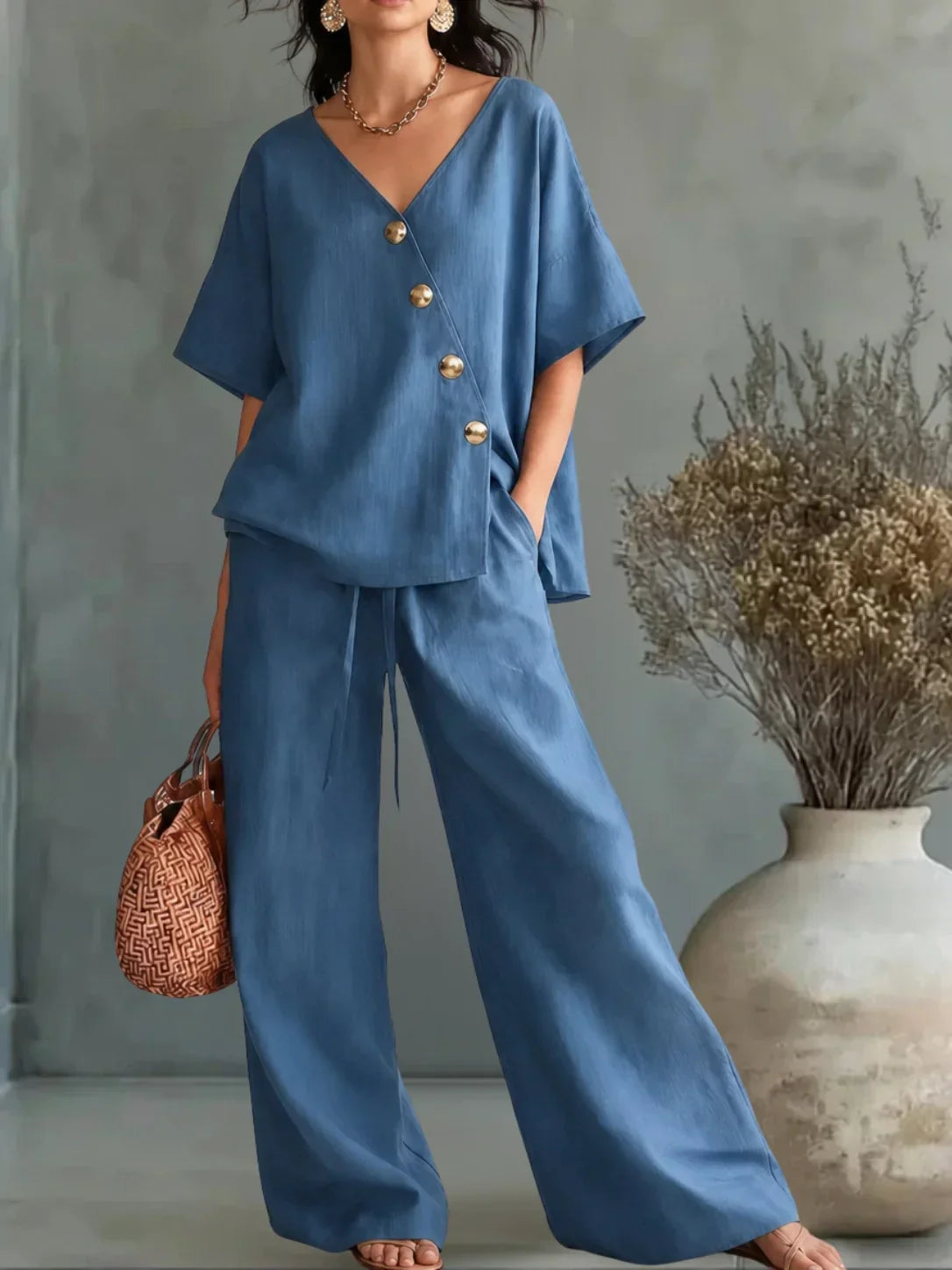 Nicole | Conjunto Palazzo con Escote en V