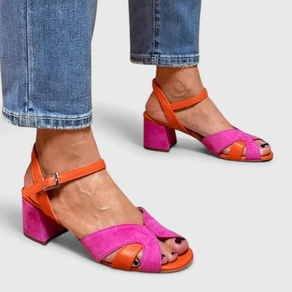 Solange | Sandalia Compensada Colorida con Tira Ajustable