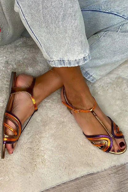 Joana | Sandalias Planas Multicolor