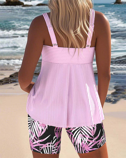 Severina | Tankini acanalado con short tropical