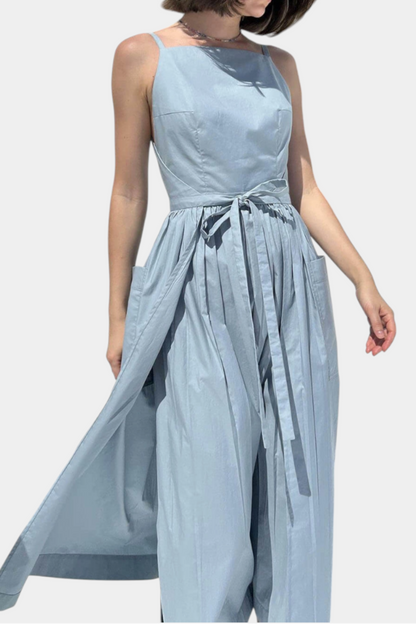 Dezi | Vestido Largo Sin Tirantes con Cordones Laterales Ajustables