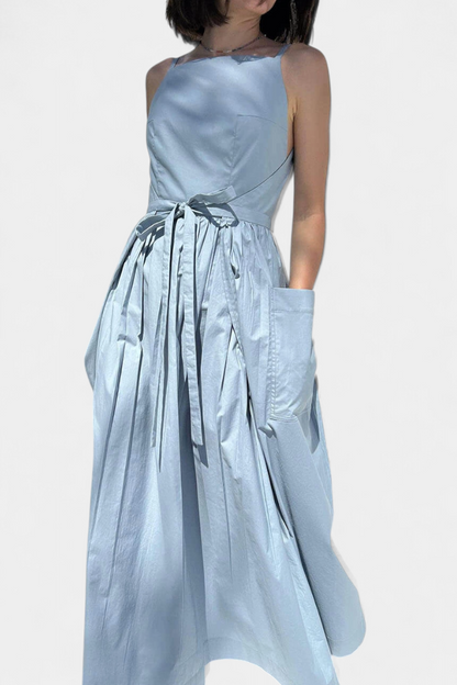 Dezi | Vestido Largo Sin Tirantes con Cordones Laterales Ajustables