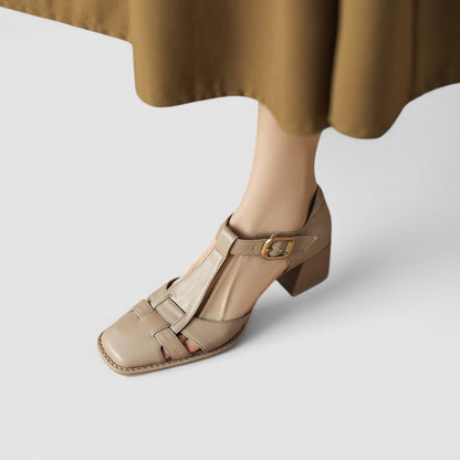 Nilda | Sandalia Ortopédica T-Strap de Tacón Bloque