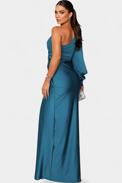 Charlotte | Vestido Asimétrico Drapado de Un Hombro