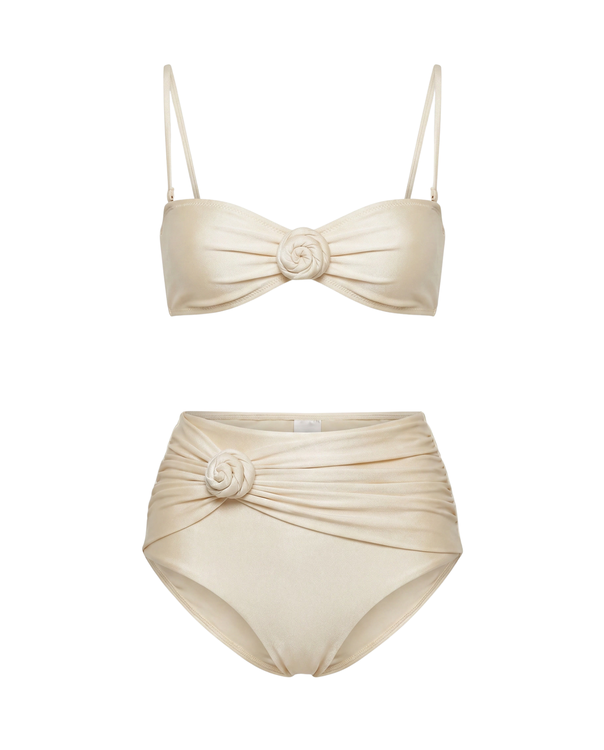 Anita-Benedita | Bikini de tiro alto con flores 3D aplicadas