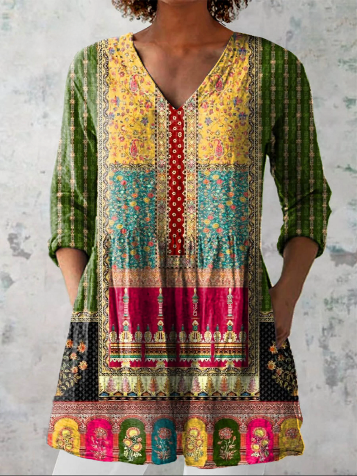 Mamen | Blusa Túnica con Escote en V