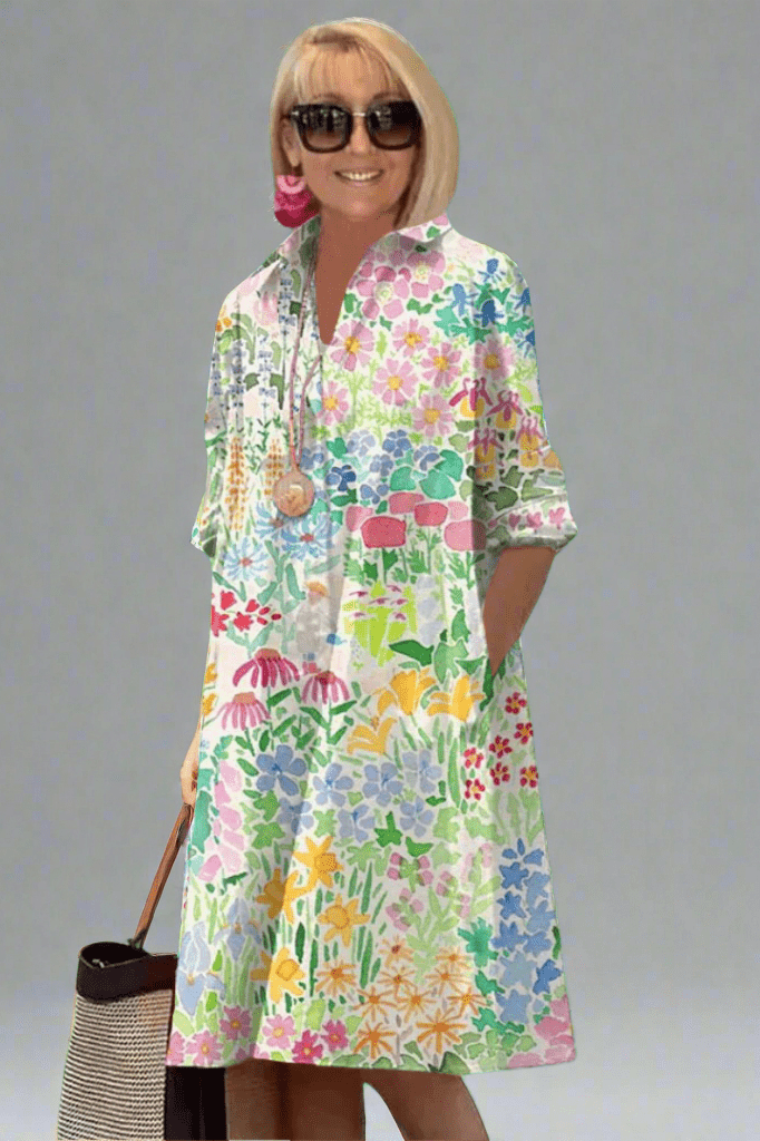 Primitiva | Vestido Midi Flores Multicolor
