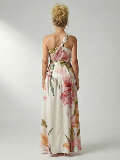 Amiela | Vestido Maxi Halter con Estampado Floral Grande