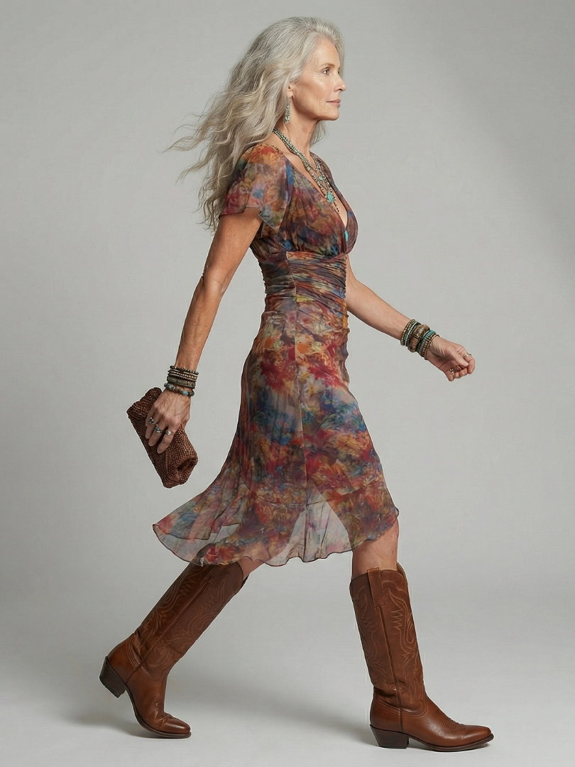 Perlita | Vestido Midi Halter con Bainha Asimétrica y Abertura Lateral