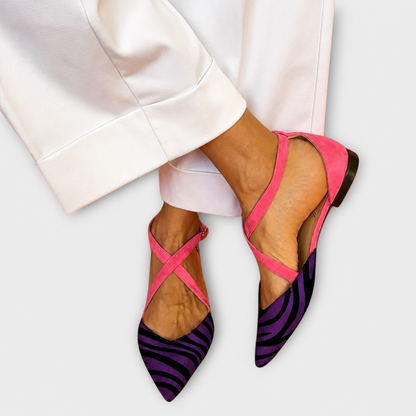 Virtudes | Bailarina Zebra Tiras Cruzadas
