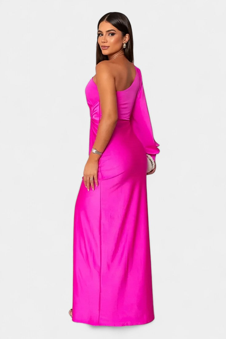 Charlotte | Vestido Asimétrico Drapado de Un Hombro