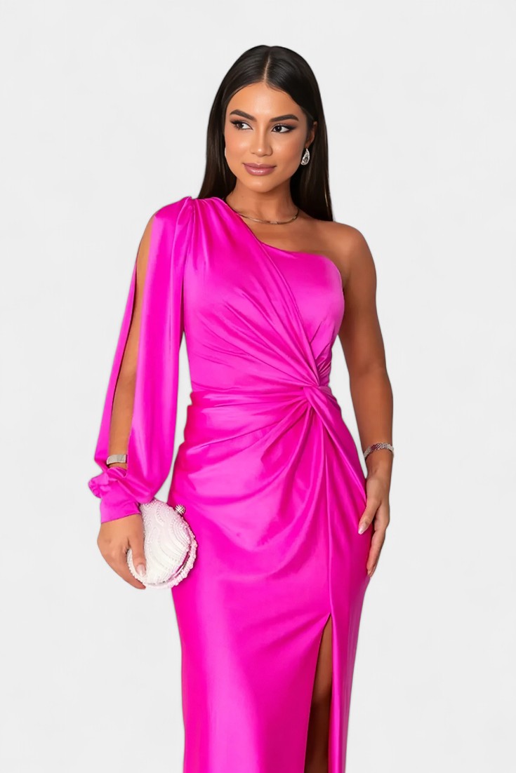Charlotte | Vestido Asimétrico Drapado de Un Hombro