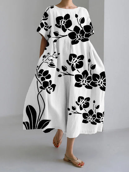 Mariela | Vestido Amplio Floral Blanco