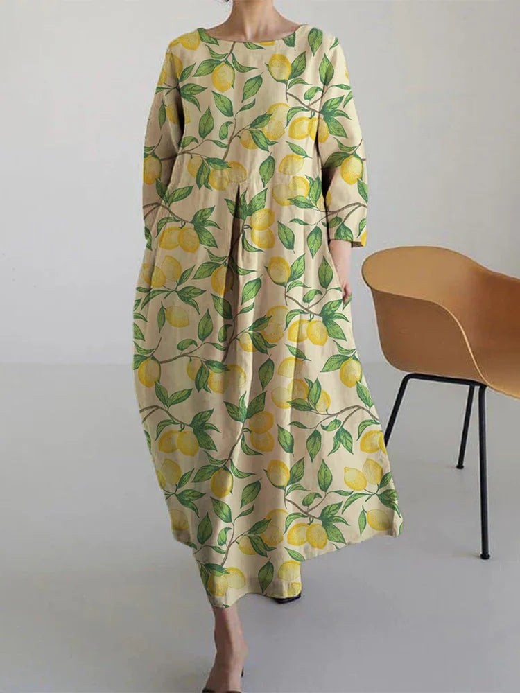 Íngrid | Vestido Amplio Floral Amarillo