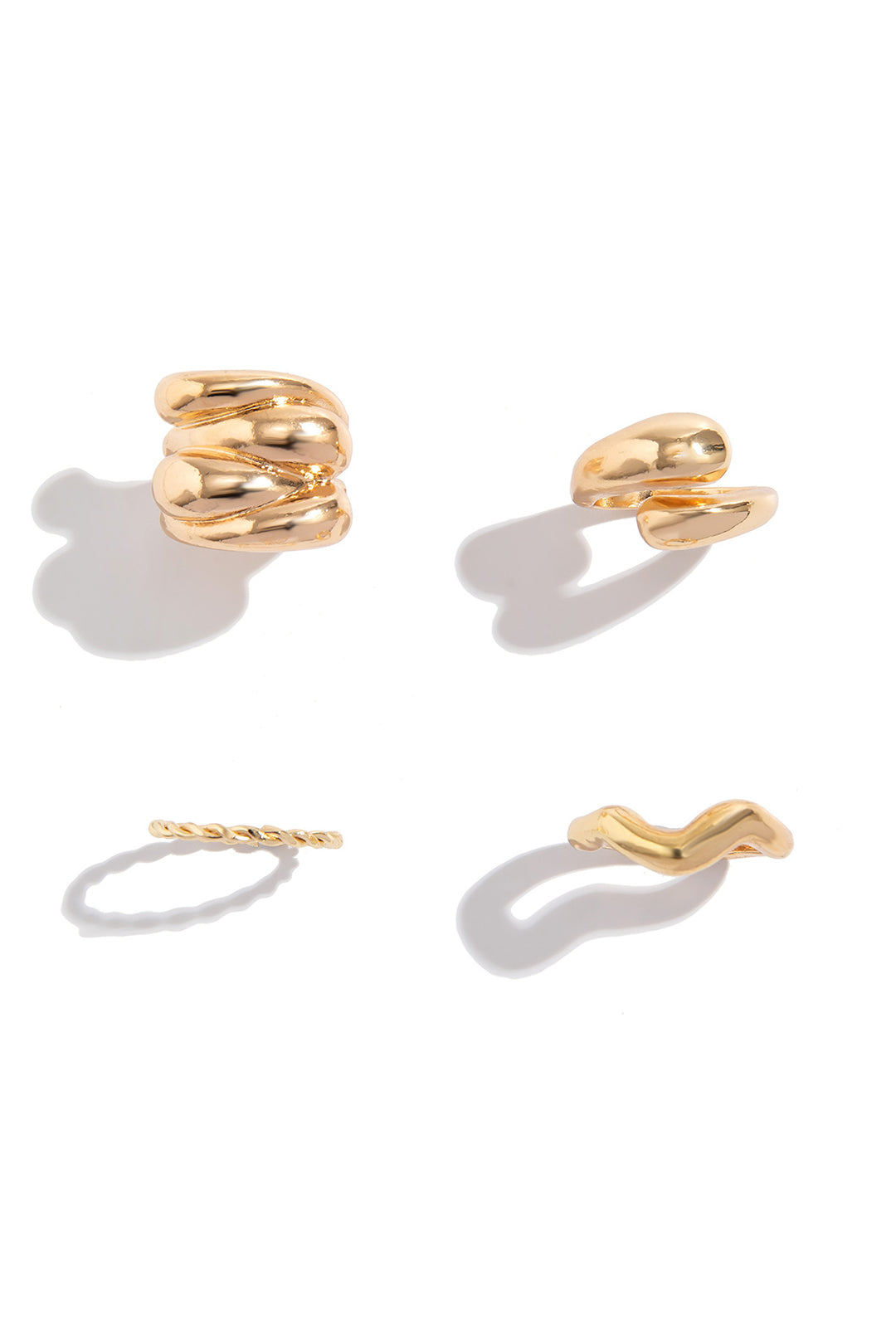 Ágata | de Anillos de Metal de 4 Piezas