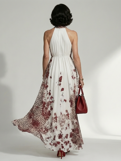 Orlena | Vestido Maxi Floral de Manga Larga con Falda Voluminosa