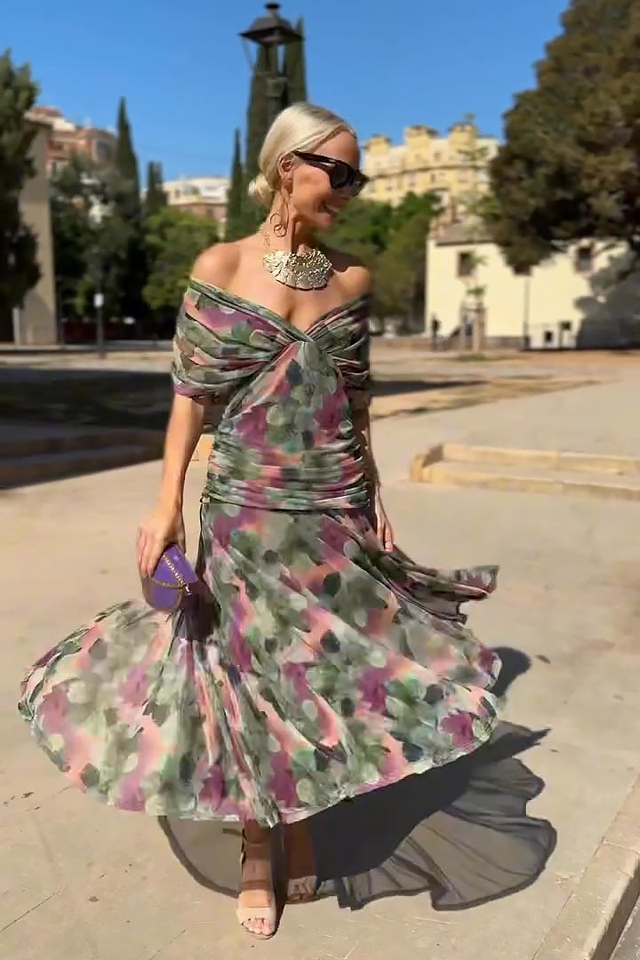 Eloísa | Vestido Largo Floral de Gasa
