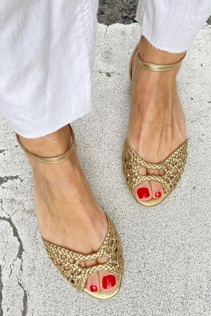 Soledad | Sandalias Doradas Trenzadas