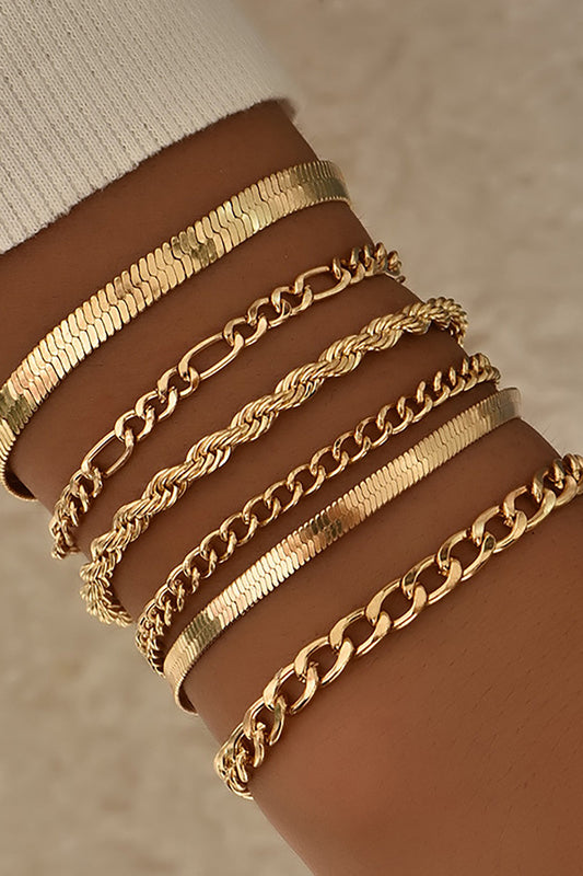 Custodia | de Pulseras de Cadena Cubana de 6 Piezas