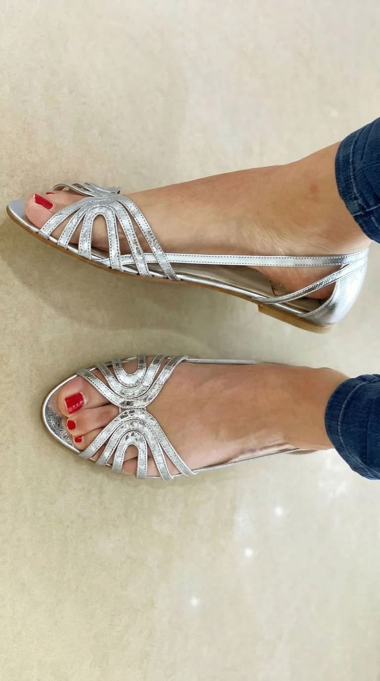 Javiera | Sandalias Planas Metalizadas
