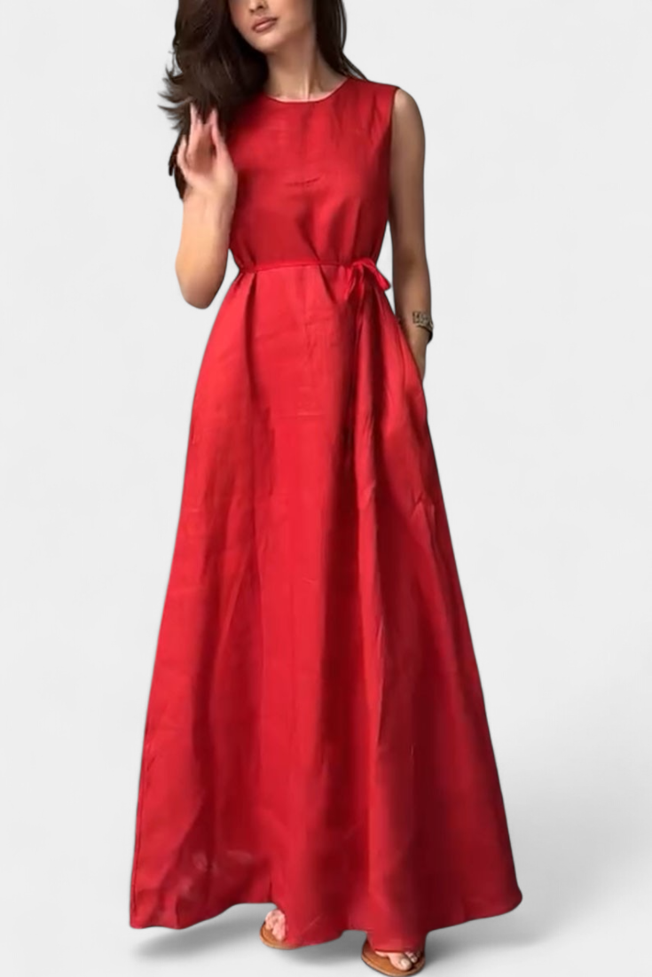 Rosetta | Vestido Suave sin Mangas con Lazo Ajustable